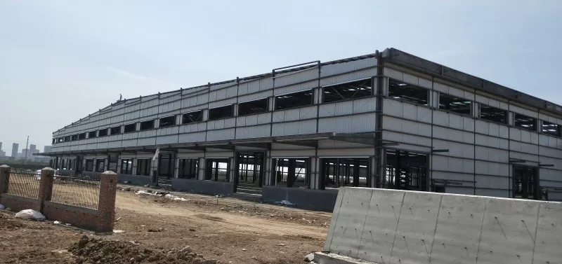 Prefab Модулӣ Steel Frame Сохтмони анбори логистика
